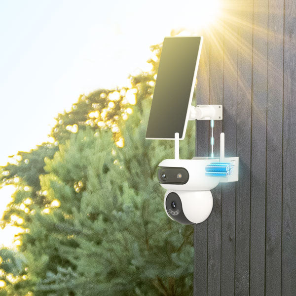 KIT CAMARA DE SEGURIDAD DOBLE LENTE HB90X 4G+WIFI 2K+ (4MP) CON PANEL SOLAR EZVIZ