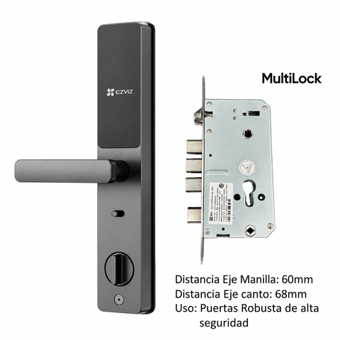 Cerradura Inteligente Ezviz DL05 Wifi con Huella, Clave y Tarjeta (6068)