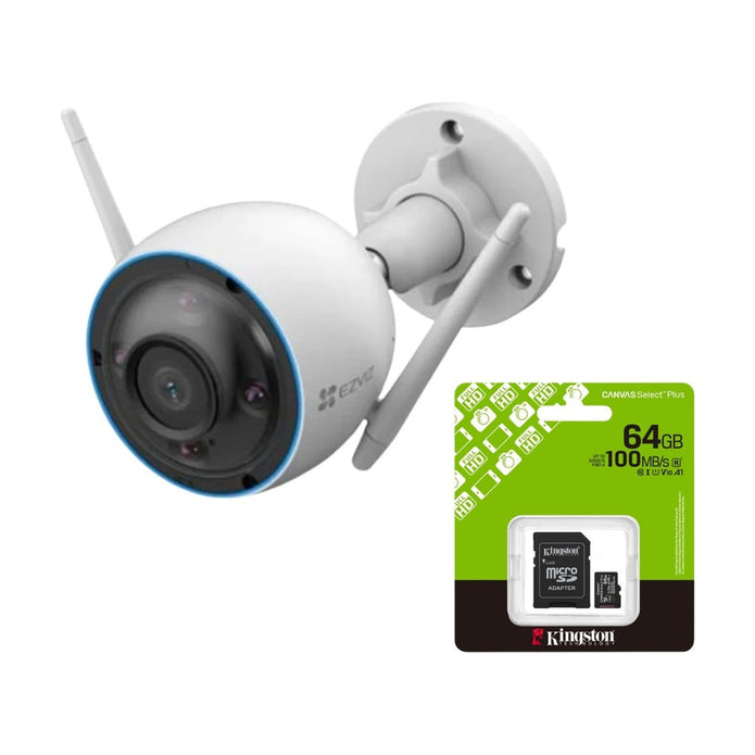 Kit Cámara Exterior Ezviz H3 3K Wifi + Micro SD 64GB