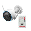 KIT CAMARA DE SEGURIDAD PARA EXTERIOR H3 3K Wifi + TARJETA DE MEMORIA 64GB