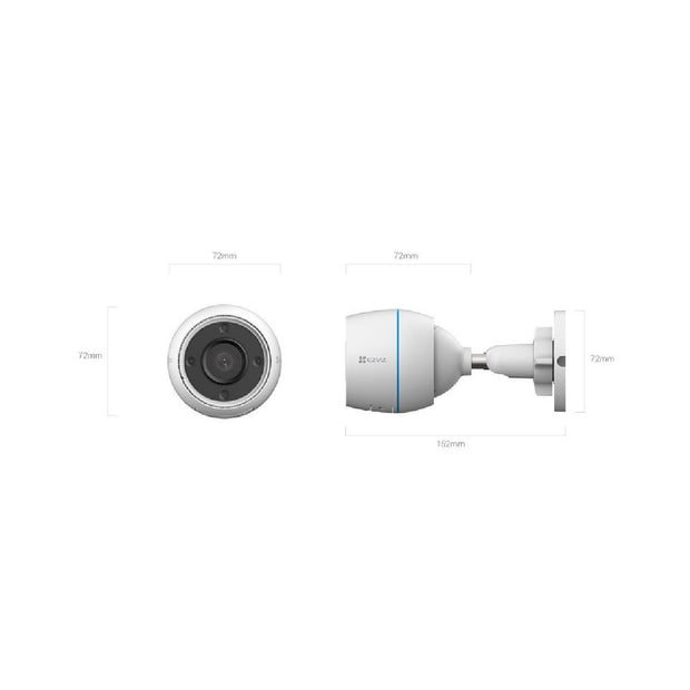 Cámara de Seguridad exterior Ezviz H3C 2mp Wifi Color Night, detección personas, H265