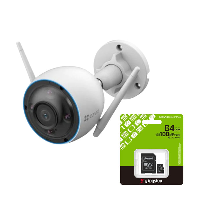 Kit Cámara Exterior Ezviz H3 3K Wifi + Micro SD 64GB