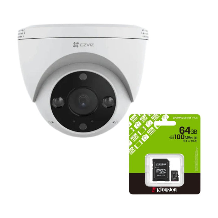 Kit Cámara Domo Exterior Ezviz H4 2K Wifi + Micro SD 64GB