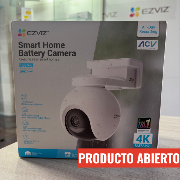 Camara de seguridad wifi con bateria hb8 pro 4k ezviz (open box)