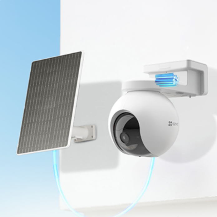 KIT CAMRA DE SEGURIDAD EB8 PRO 4K 4g+WIF CON PANEL SOLAR 8W EZVIZ