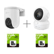 Kit 2 Cámaras Ezviz: Exterior H8C 2K + Interior H6C 2K + 2 Micro SD 64GB